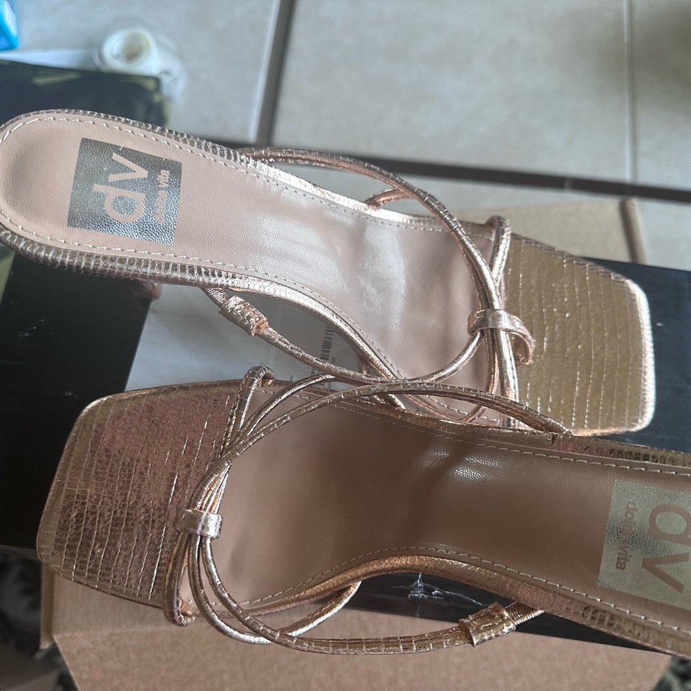 DV Metallic Strappy Sandals